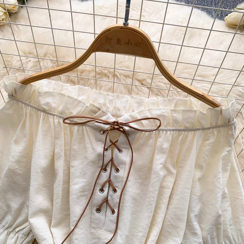 Off-shoulder Top & Cake Skirt 2Pcs