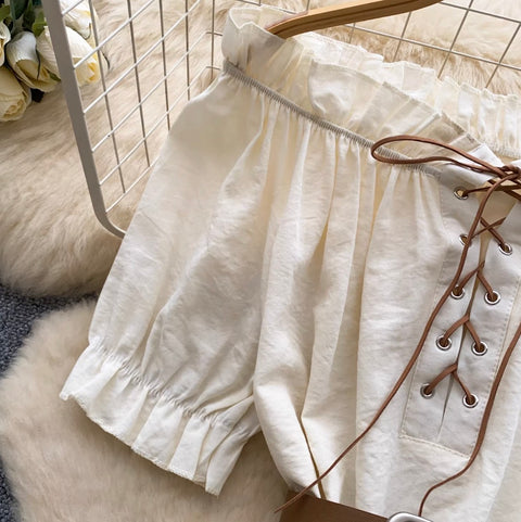 Off-shoulder Top & Cake Skirt 2Pcs