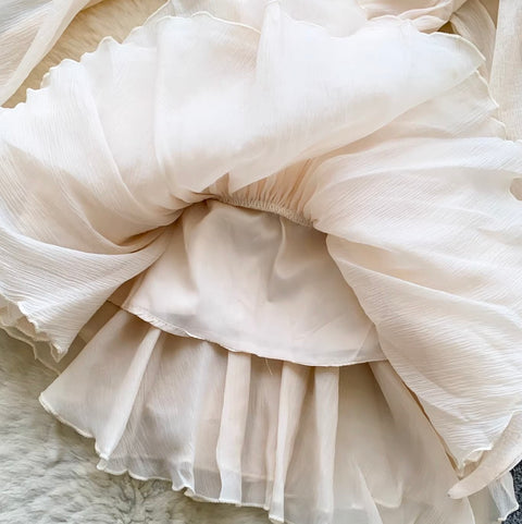 Slant Neckline Bow Embellished Dress