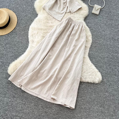 Casual Vest & Skirt Simple Design 2Pcs