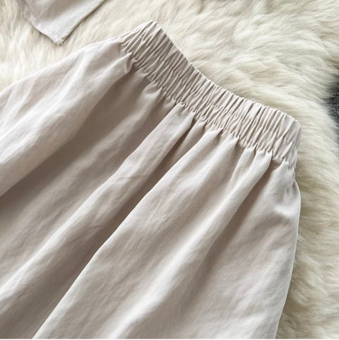 Casual Vest & Skirt Simple Design 2Pcs