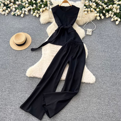 Korean Style Waistcoat & Trousers 2Pcs