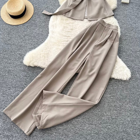 Korean Style Waistcoat & Trousers 2Pcs