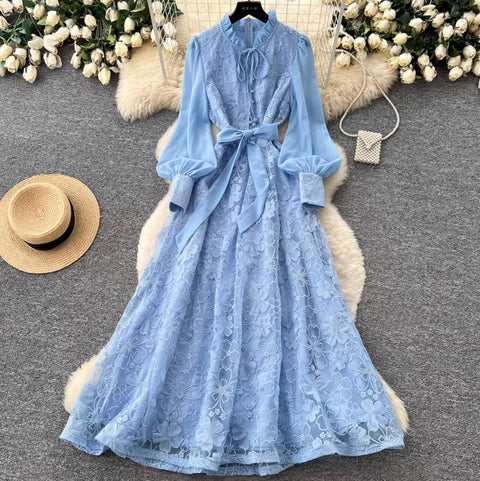 Elegant Delicate Crochet Lace Dress