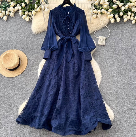 Elegant Delicate Crochet Lace Dress
