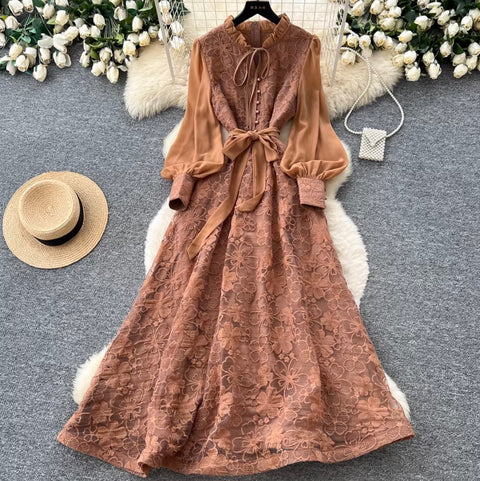 Elegant Delicate Crochet Lace Dress