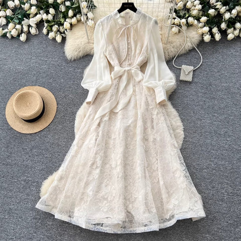 Elegant Delicate Crochet Lace Dress