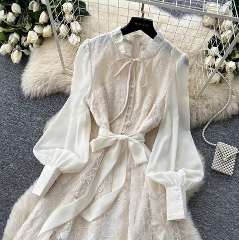 Elegant Delicate Crochet Lace Dress