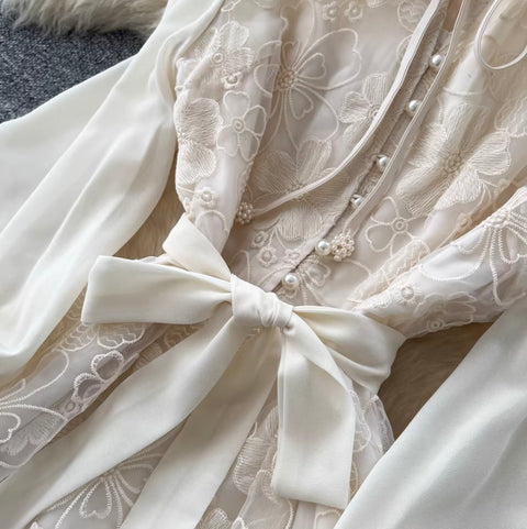 Elegant Delicate Crochet Lace Dress