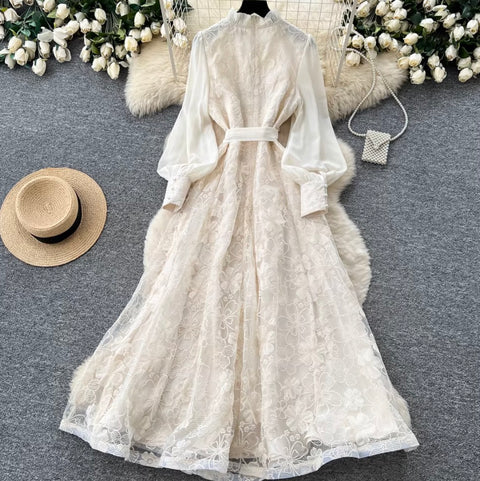 Elegant Delicate Crochet Lace Dress
