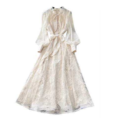 Elegant Delicate Crochet Lace Dress