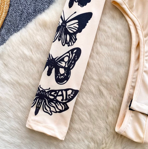 Sexy Butterfly Print V-neck Jumpsuit