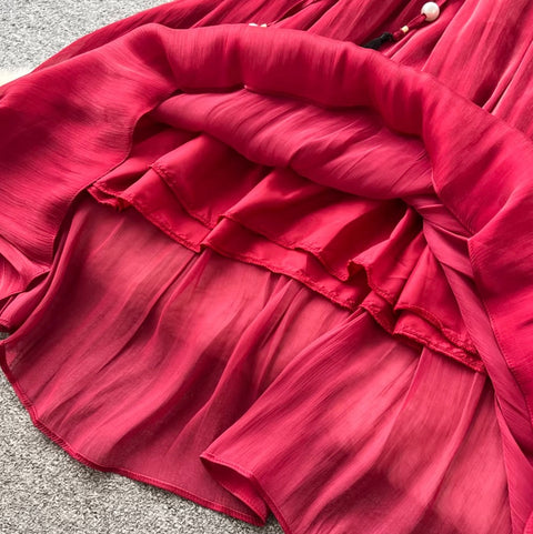 Rhinestone Studded Pleated Dress