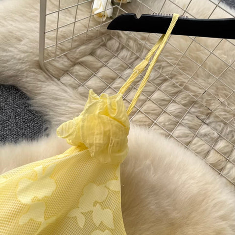 Fairy Yellow Ruffled Slip Dress