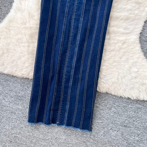 Off-shoulder Denim Bustier Dress