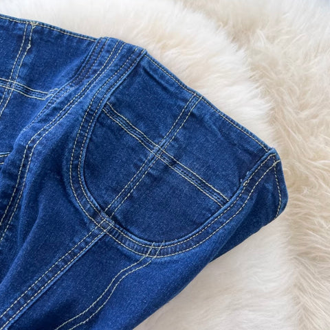Off-shoulder Denim Bustier Dress