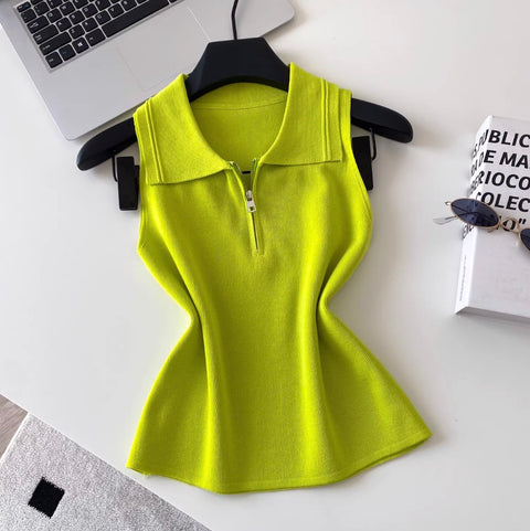 Korean Style Lapeled Knitwear Vest