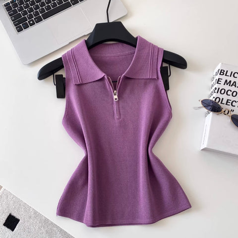 Korean Style Lapeled Knitwear Vest
