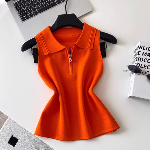 Korean Style Lapeled Knitwear Vest