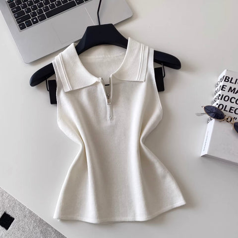 Korean Style Lapeled Knitwear Vest