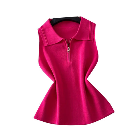 Korean Style Lapeled Knitwear Vest