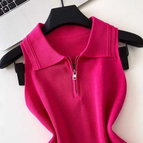 Korean Style Lapeled Knitwear Vest
