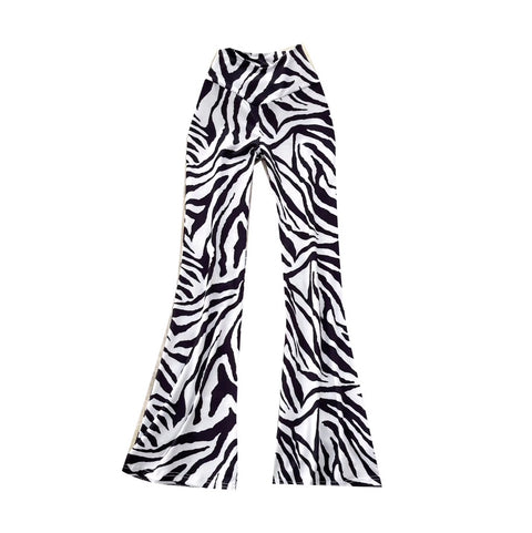 Zebra Print Casual Straight Trousers