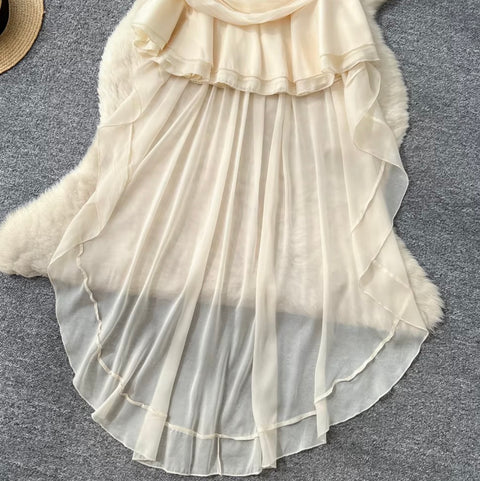 Niche Lace Patchwork Mesh Dress