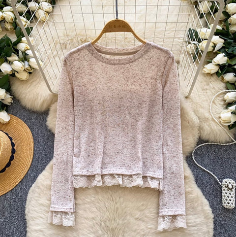 Lace-up Camisole & Bottoming Top 2Pcs