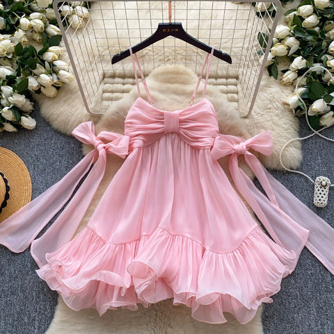 Sweetie Bow-tie Hollowed Slip Dress