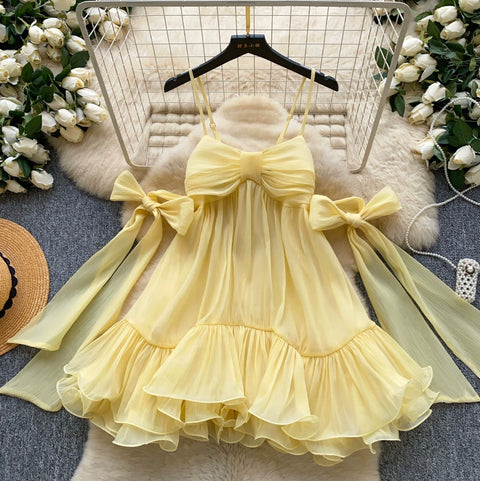 Sweetie Bow-tie Hollowed Slip Dress