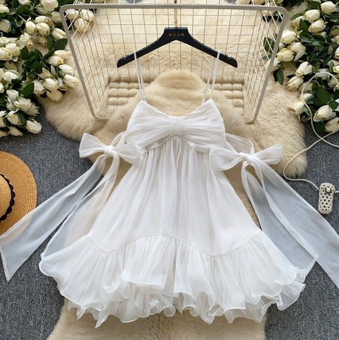 Sweetie Bow-tie Hollowed Slip Dress