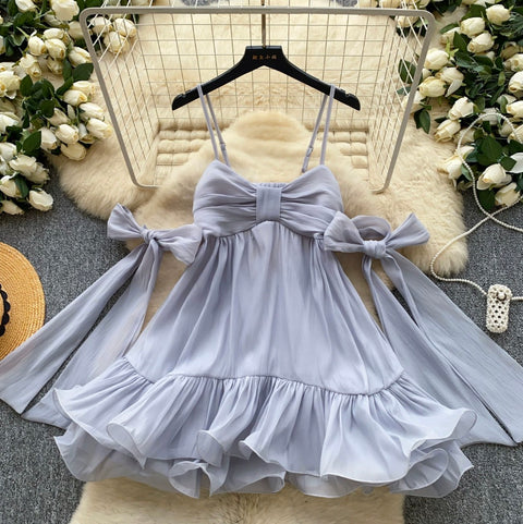 Sweetie Bow-tie Hollowed Slip Dress