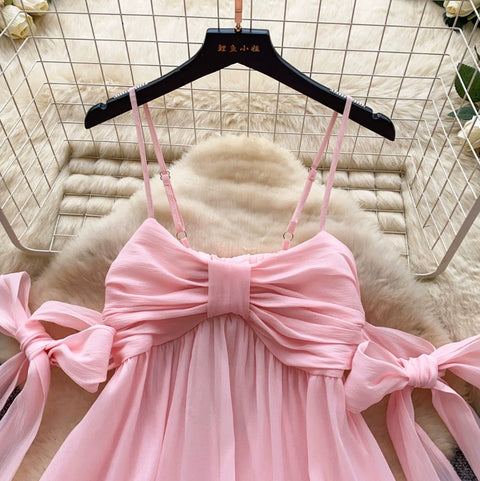 Sweetie Bow-tie Hollowed Slip Dress