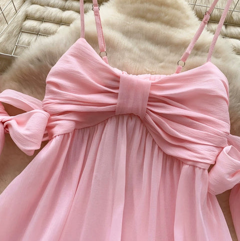 Sweetie Bow-tie Hollowed Slip Dress