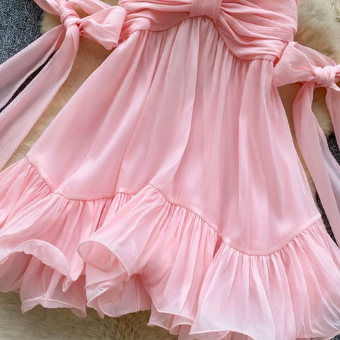Sweetie Bow-tie Hollowed Slip Dress
