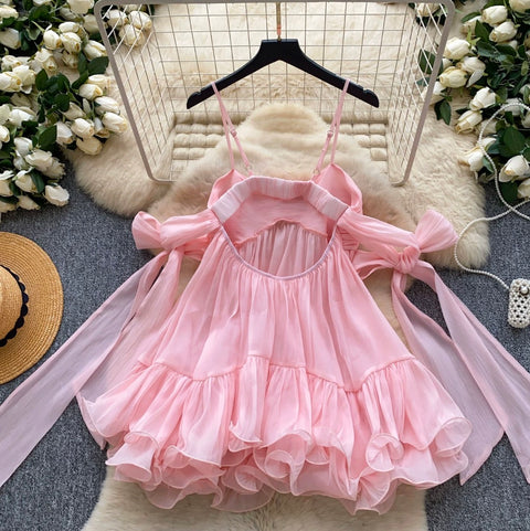 Sweetie Bow-tie Hollowed Slip Dress