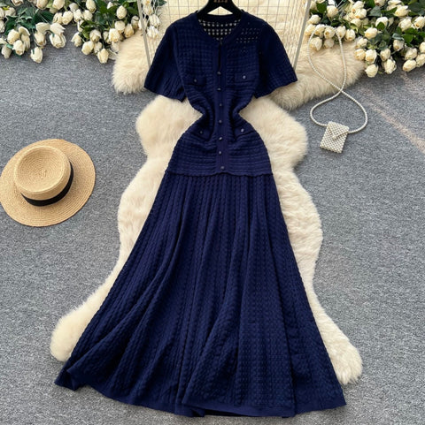 Simple Design Patchwork Casual Dress