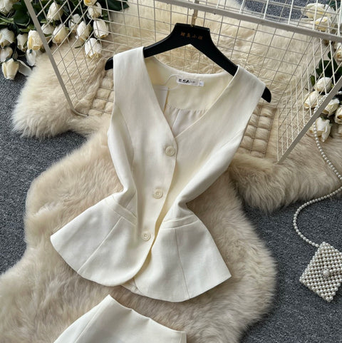 Vest & Skirt Lace Patchwork 2Pcs
