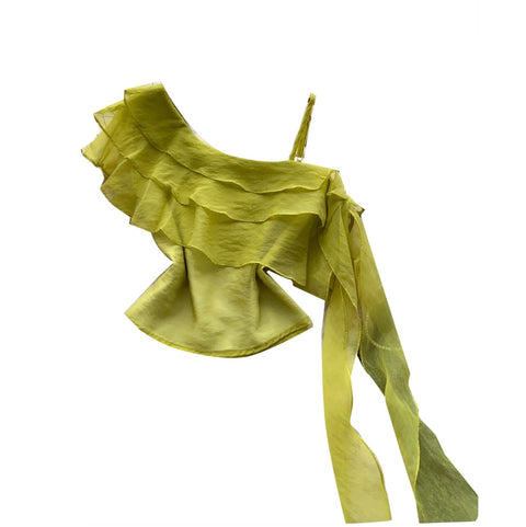 French Style Ruffled Mesh Top