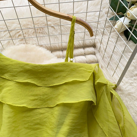 French Style Ruffled Mesh Top