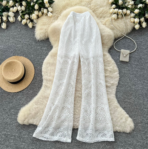 Korean Style Hollowed Lace Trousers