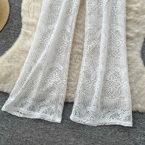Korean Style Hollowed Lace Trousers