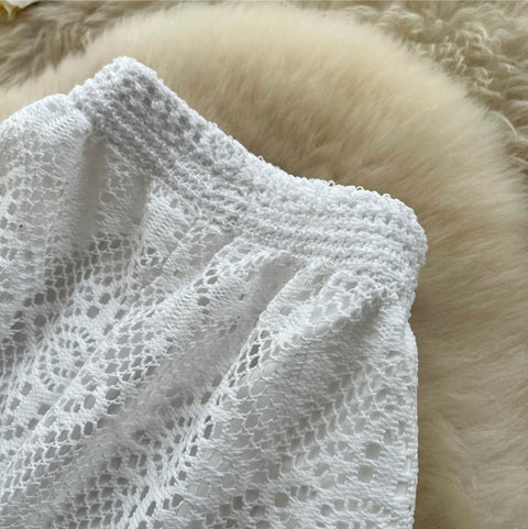 Korean Style Hollowed Lace Trousers