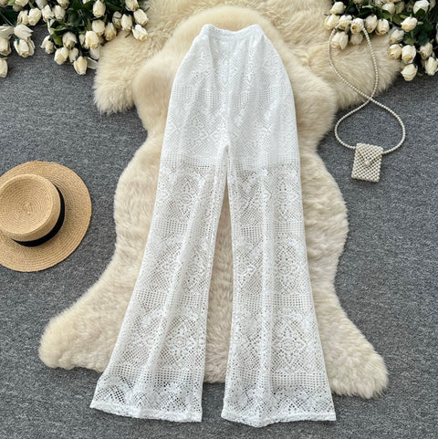 Korean Style Hollowed Lace Trousers