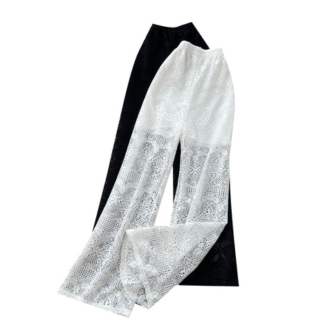Korean Style Hollowed Lace Trousers
