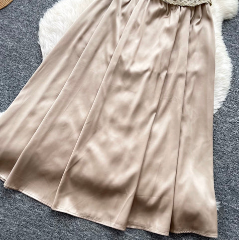 Embroidery Lace Patchwork Sleeveless Dress
