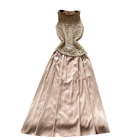 Embroidery Lace Patchwork Sleeveless Dress