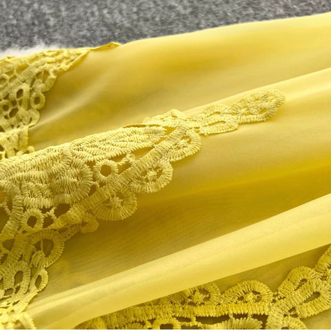 Hollowed Embroidery Lace Dress
