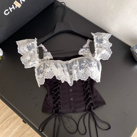 Sweetie Lace Patchwork Top